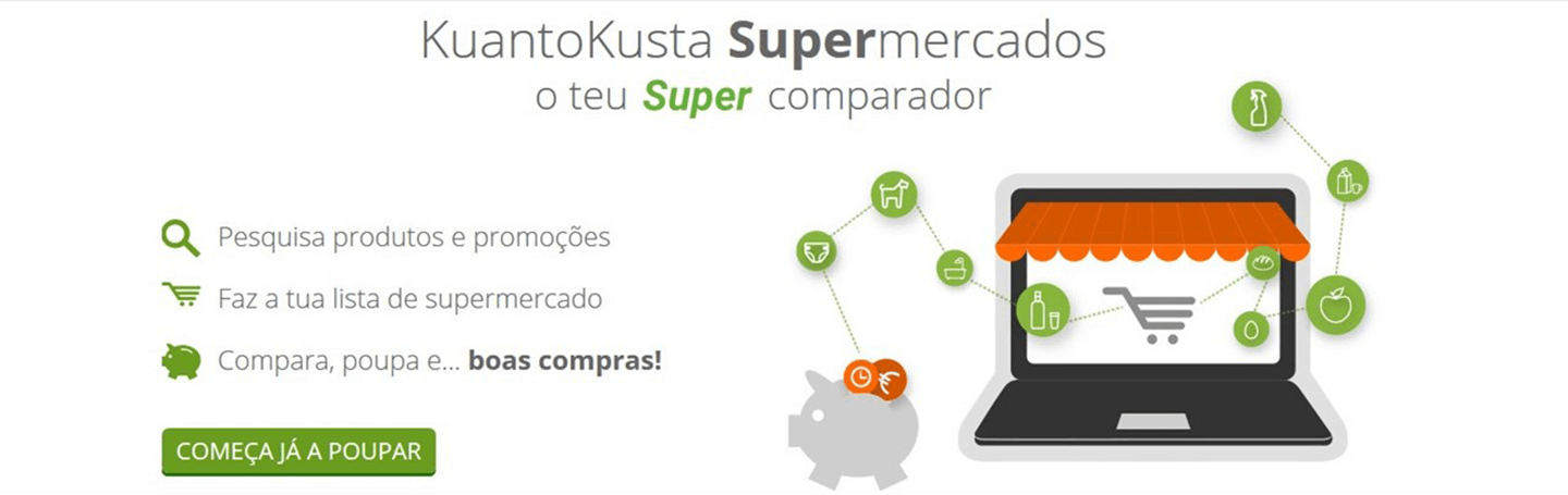 Picture of the header of KuantoKusta Supermercados site