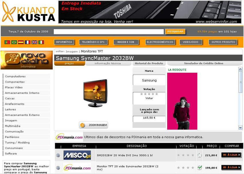 KuantoKusta's Website back in 2009